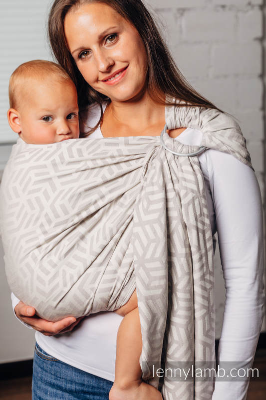 Basic Line Ring Sling - ALABASTER - 100% Cotton - Jacquard Weave -  with gathered shoulder - standard 1.8m #babywearing