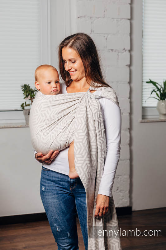 Bandolera de anillas Línea Básica - ALABASTER - 100% algodón, tejido jacquard - con plegado simple - long 2.1m #babywearing
