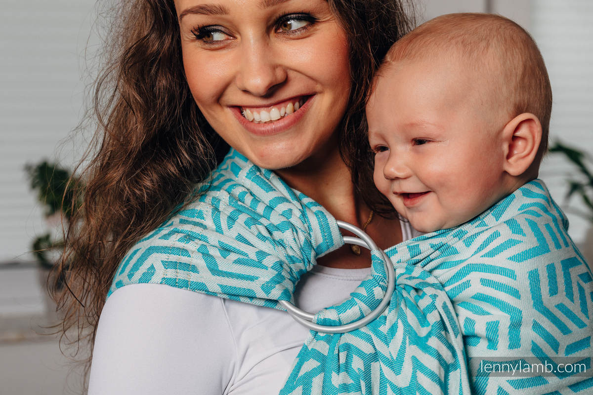 Bandolera de anillas Línea Básica - APATITE - 100% algodón, tejido jacquard - con plegado simple - standard 1.8m #babywearing