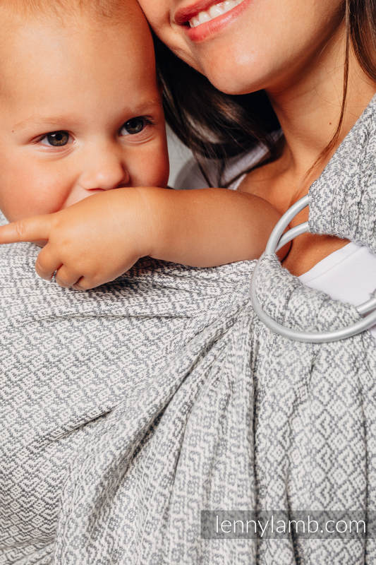 Chusta kółkowa do noszenia dzieci - LITTLELOVE - LARVIKIT, tkana splotem żakardowym - bawełniana - ramię bez zakładek - standard 1.8m #babywearing