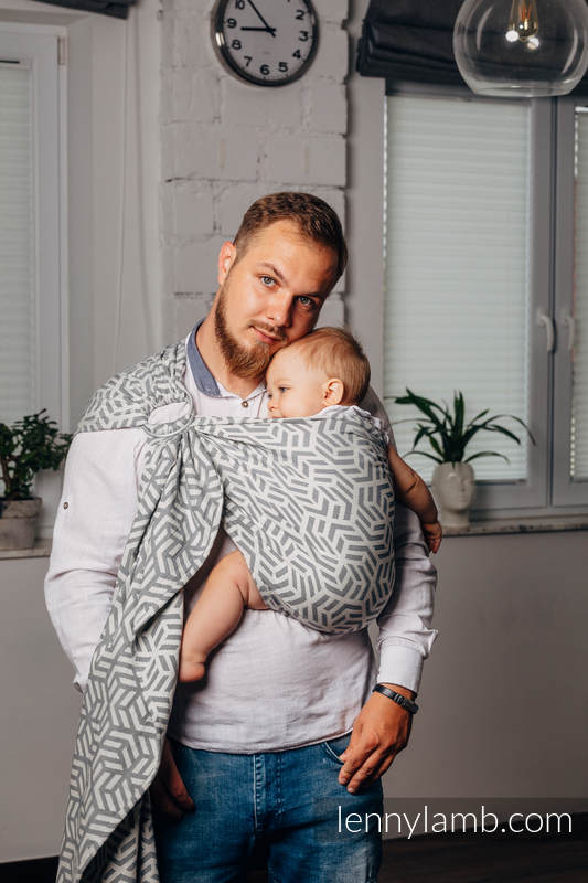 Chusta kółkowa do noszenia dzieci - KSIĘŻYCOWY KAMIEŃ, splot żakardowy - bawełniana - ramię bez zakładek - long 2.1m #babywearing