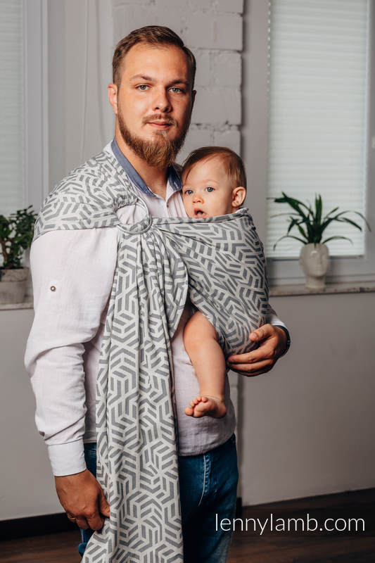 Bandolera de anillas Línea Básica - MOONSTONE- 100% algodón, tejido jacquard - con plegado simple - long 2.1m #babywearing