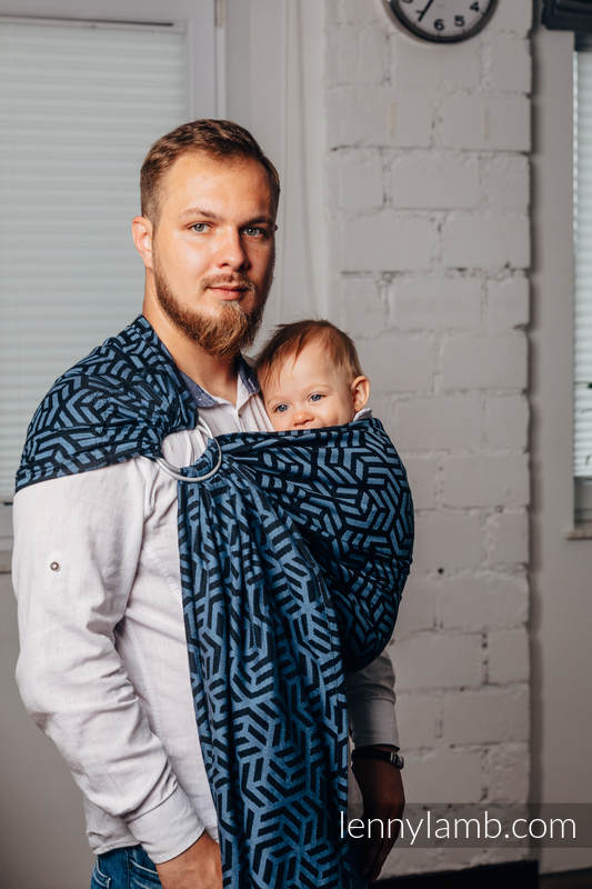 Chusta kółkowa do noszenia dzieci - METEORYT, tkana splotem żakardowym - bawełniana - ramię bez zakładek - standard 1.8m #babywearing