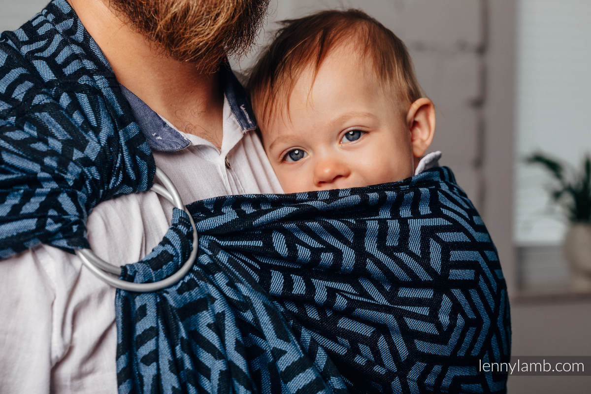 Bandolera de anillas Línea Básica - METEORITE - 100% algodón, tejido jacquard - con plegado simple - long 2.1m (grado B) #babywearing