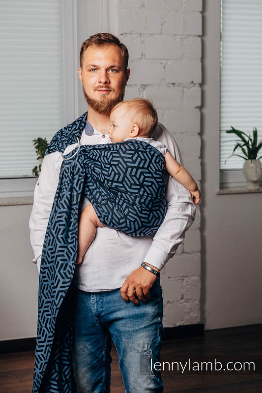 Chusta kółkowa do noszenia dzieci - METEORYT, tkana splotem żakardowym - bawełniana - ramię bez zakładek - standard 1.8m #babywearing