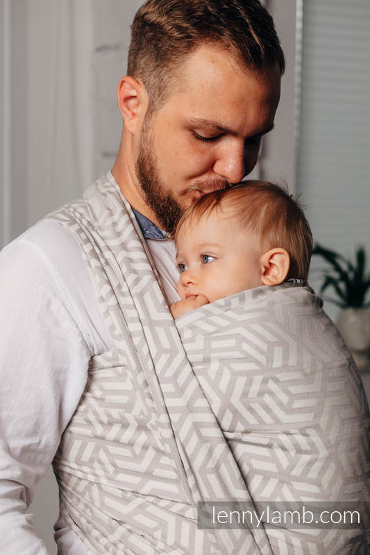 Chusta do noszenia dzieci - ALABASTER, splot żakardowy (100% bawełna) - rozmiar S #babywearing