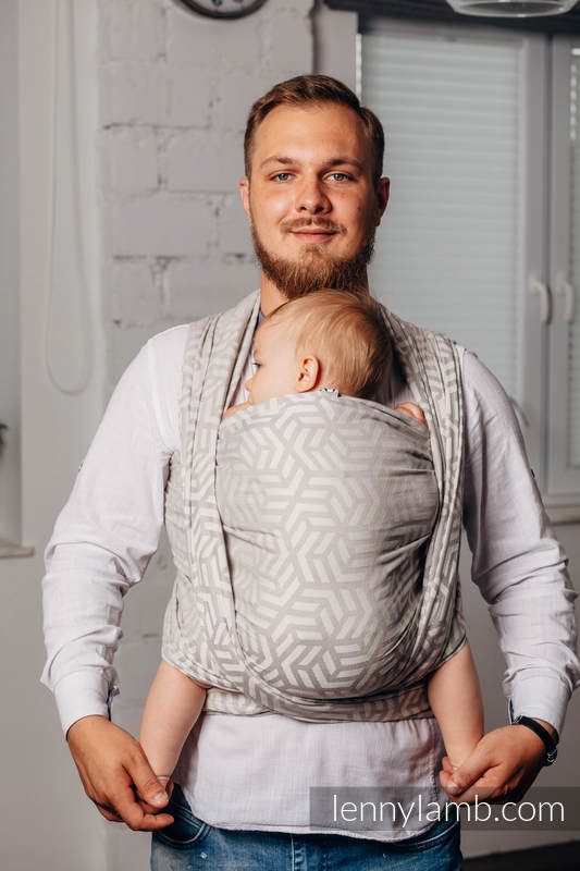 Basic Line Baby Sling - ALABASTER, Jacquard Weave, 100% cotton, size M #babywearing