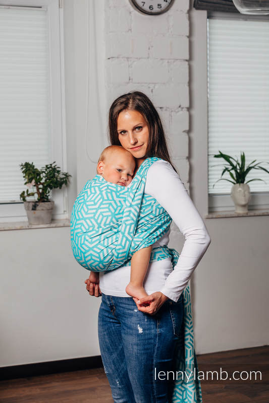 Basic Line Baby Sling - APATITE, Jacquard Weave, 100% cotton, size XL #babywearing