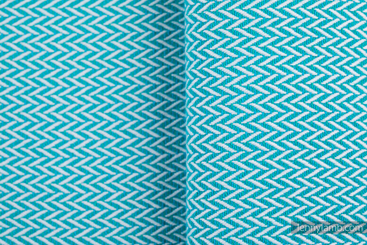Fular Línea Básica, tejido Herringbone (100% algodón) - LITTLE HERRINGBONE TURQUOISE - talla XL #babywearing