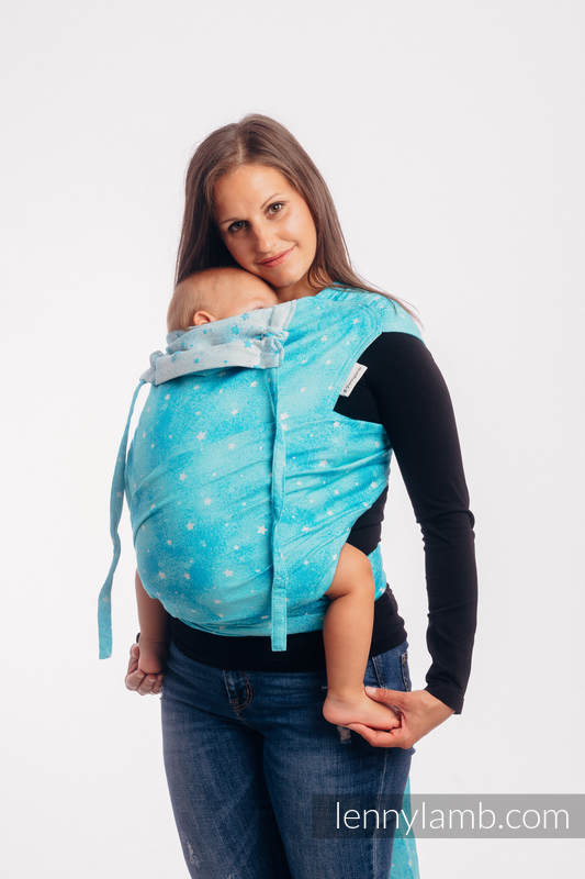 WRAP-TAI carrier Toddler with hood/ jacquard twill / 96% cotton, 4% metallised yarn - TWINKLING STARS - PERSEIDS #babywearing