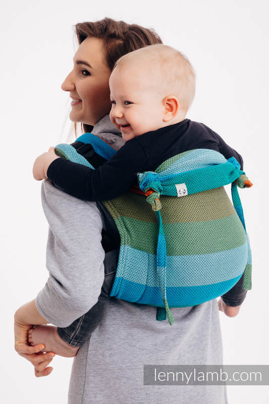 Lenny Buckle Onbuhimo baby carrier, standard size, herringbone weave (100% cotton) - LITTLE HERRINGBONE LANTANA  #babywearing