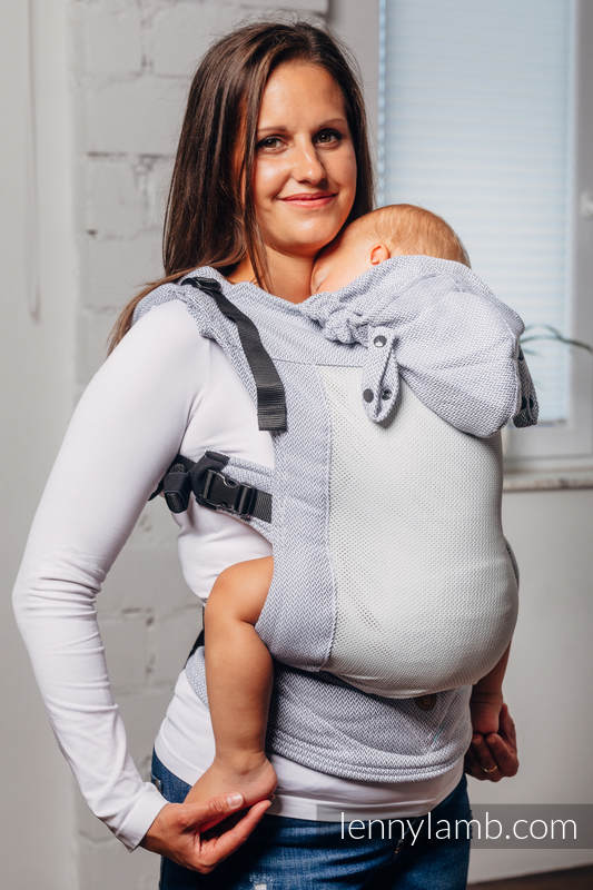 LennyGo Mochila ergonómica de malla, talla Línea Básica toddler, tejido Herringbone, 86% algodón, 14% poliéster - LITTLE HERRINGBONE GREY #babywearing