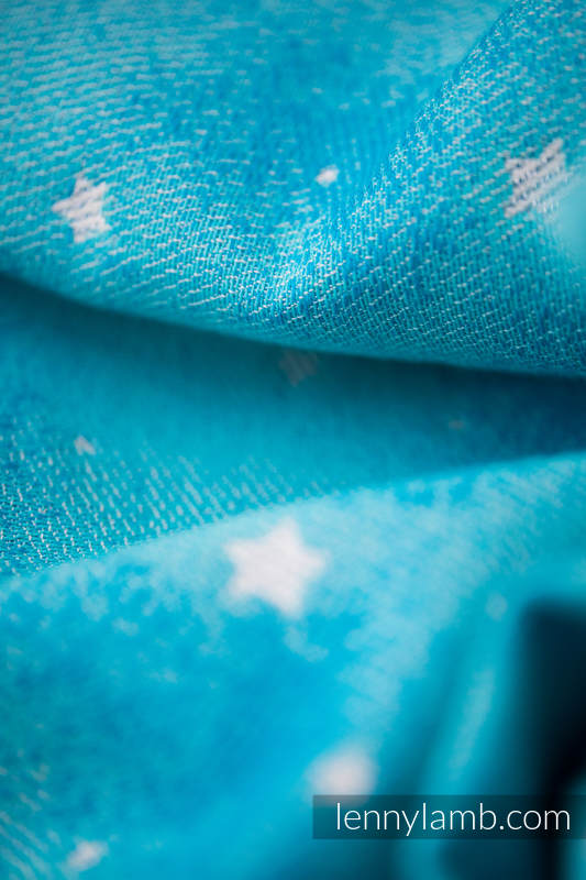 Fular, tejido jacquard (96% algodón, 4% hilo metalizado) - TWINKLING STARS - PERSEIDS - talla S #babywearing