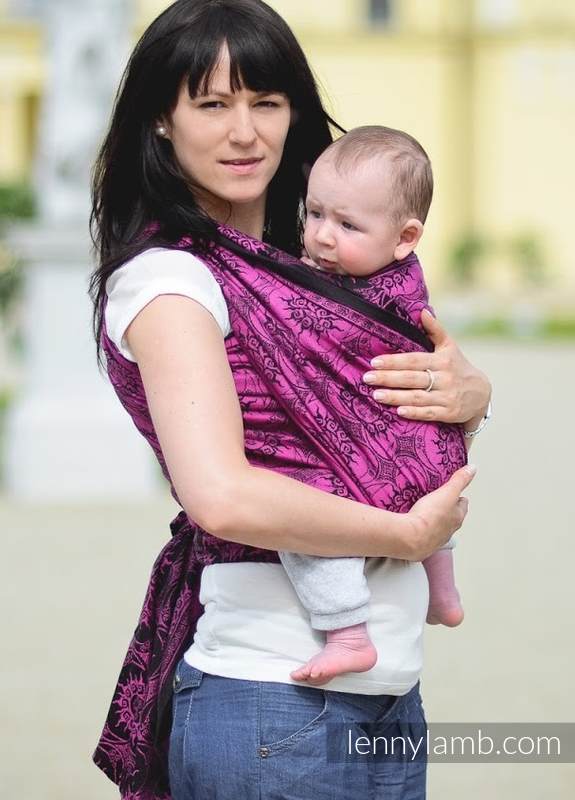 Żakardowa chusta do noszenia dzieci, bawełna - Eklipsa Purpura z Czernią - rozmiar L #babywearing