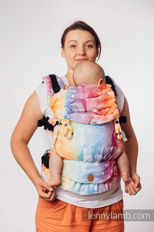 Porte-bébé LennyUpGrade, taille standard, jacquard 100% coton -  SWALLOWS RAINBOW LIGHT #babywearing