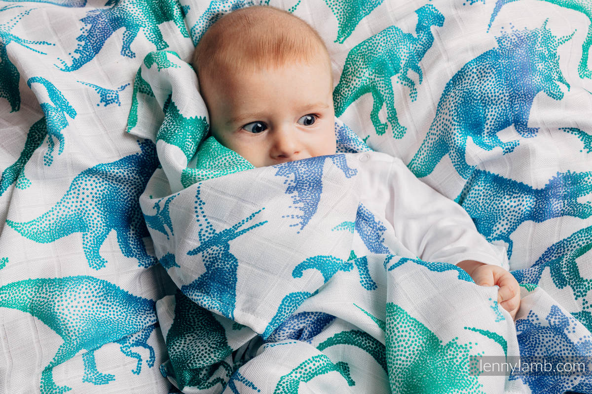 Muslin Square - JURASSIC PARK White (grade B) #babywearing