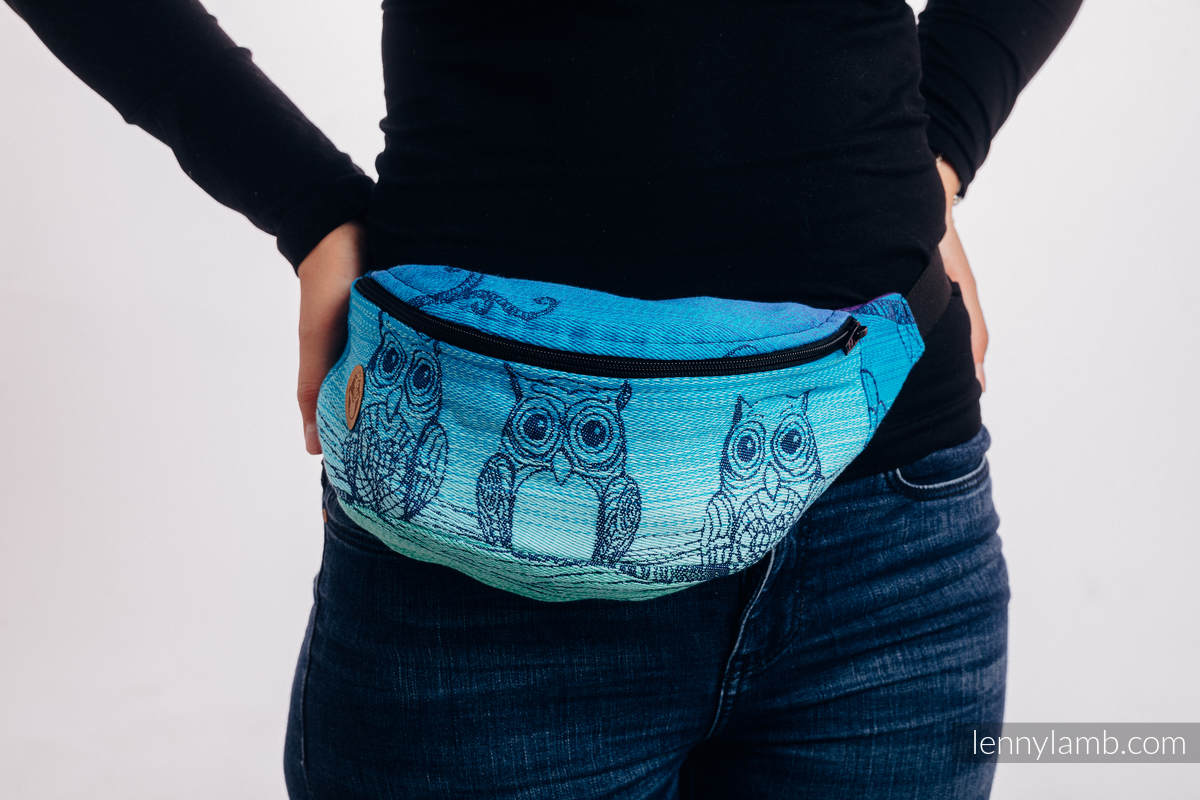 Waist Bag made of woven fabric, (100% cotton) - BUBO OWLS - DUSK #babywearing