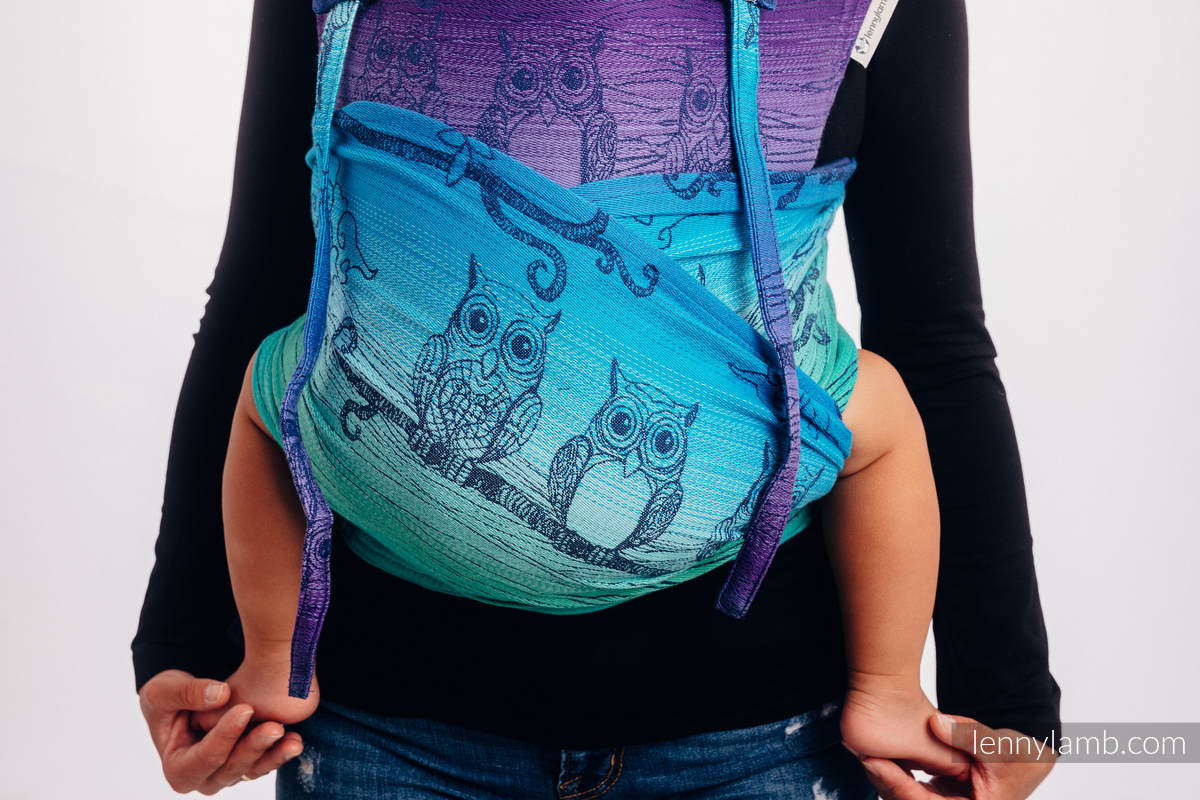 WRAP-TAI carrier Toddler with hood/ jacquard twill / 100% cotton / BUBO OWLS - DUSK #babywearing