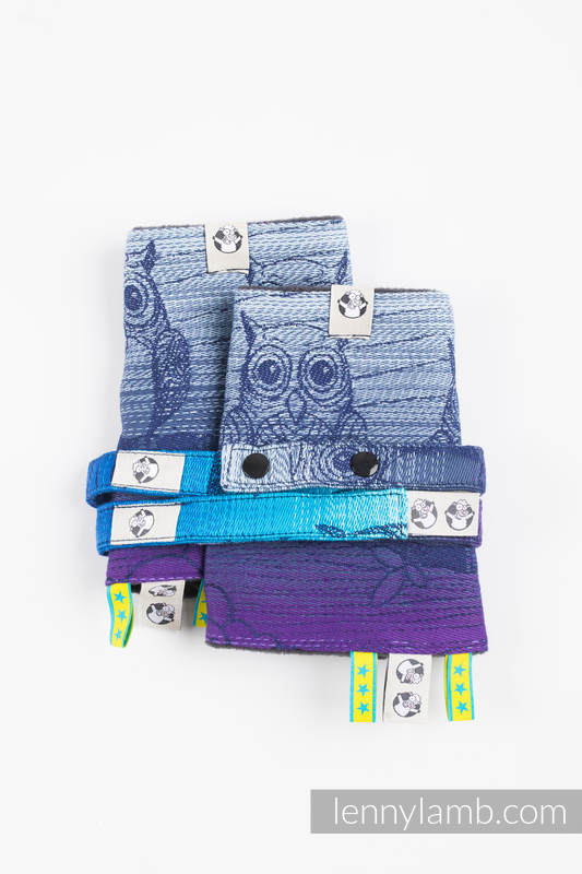 Drool Pads & Reach Straps Set, (60% cotton, 40% polyester) - BUBO OWLS - DUSK #babywearing