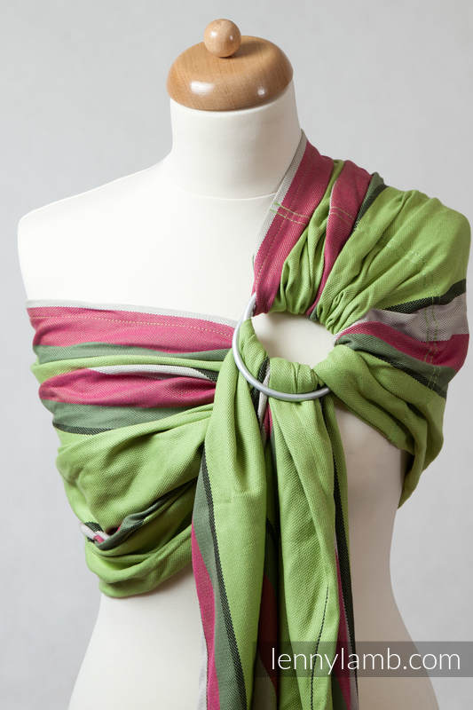 Ring Sling - 100% Cotton - Broken Twill Weave - with gathered shoulder -  Lime & Pistachio #babywearing