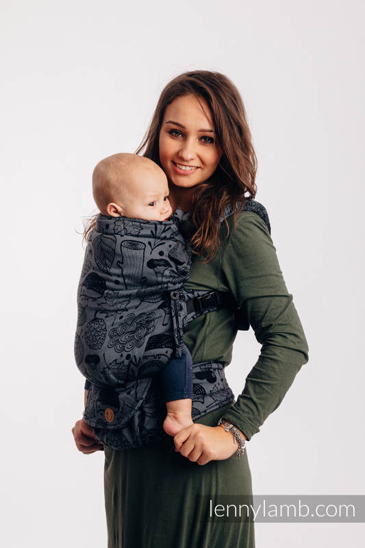 LennyUpGrade Carrier, Standard Size, jacquard weave 100% cotton - UNDER THE LEAVES - NIGHT VENTURE #babywearing