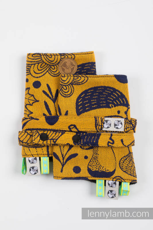 Drool Pads & Reach Straps Set, (60% cotton, 40% polyester) - UNDER THE LEAVES - GOLDEN AUTUMN #babywearing