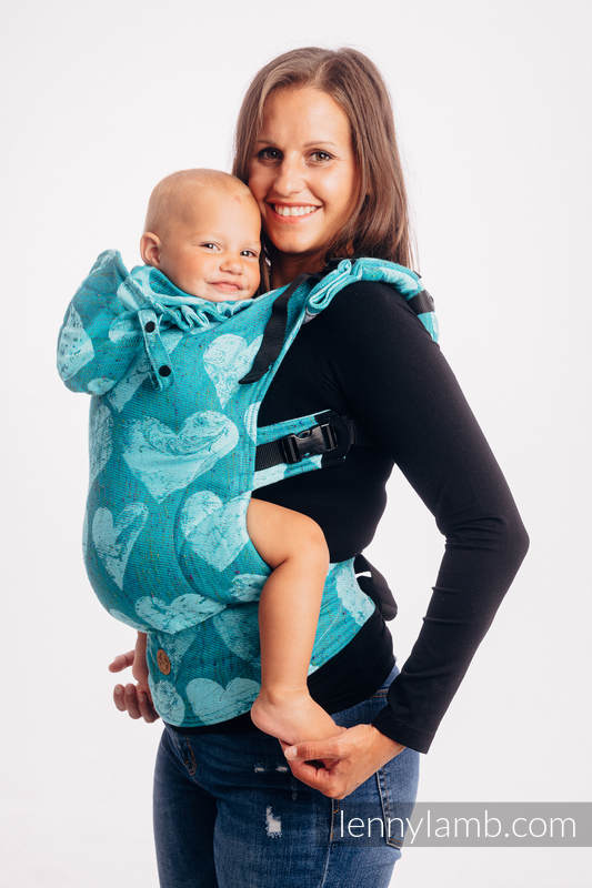 LennyGo Ergonomic Carrier, Baby Size, jacquard weave (80% cotton, 20% silk) - LOVKA - FLOW #babywearing