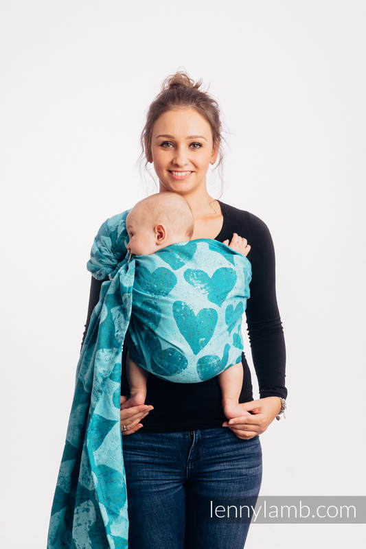 Żakardowa chusta kółkowa do noszenia dzieci, (80% bawełna, 20% jedwab) - LOVKA - FLOW - long 2.1m (drugi gatunek) #babywearing
