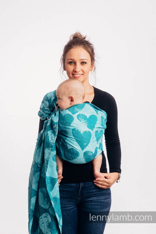 Żakardowa chusta kółkowa do noszenia dzieci, (80% bawełna, 20% jedwab) - LOVKA - FLOW - standard 1.8m #babywearing