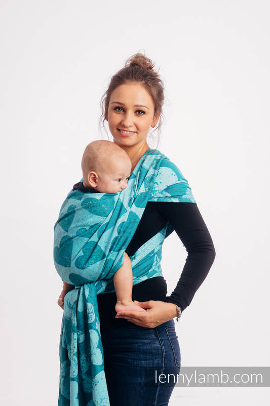 Żakardowa chusta do noszenia dzieci, (80% bawełna, 20% jedwab) - LOVKA - FLOW - rozmiar S #babywearing
