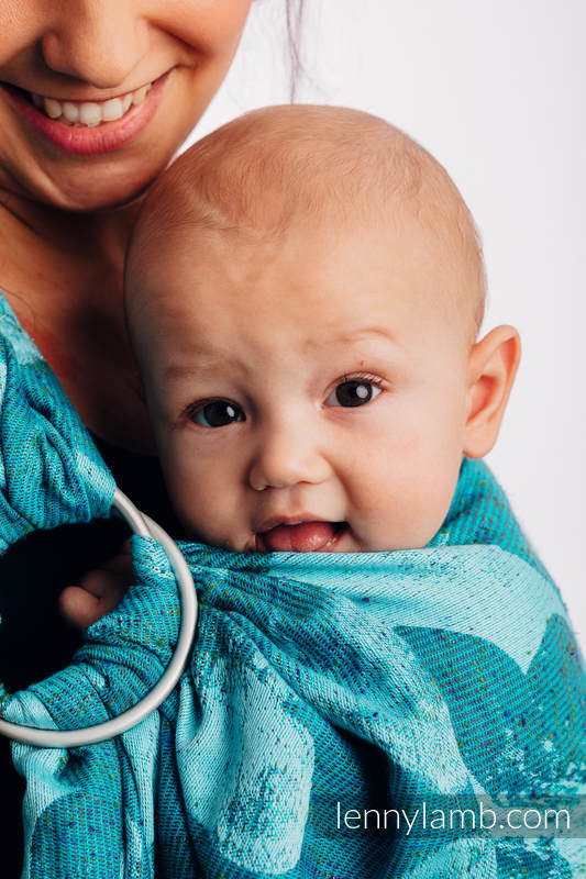 Żakardowa chusta kółkowa do noszenia dzieci, ramię bez zakładek, (80% bawełna, 20% jedwab) - LOVKA - FLOW - long 2.1m #babywearing