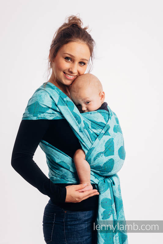 Żakardowa chusta do noszenia dzieci, (80% bawełna, 20% jedwab) - LOVKA - FLOW - rozmiar M #babywearing