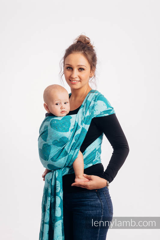 Żakardowa chusta do noszenia dzieci, (80% bawełna, 20% jedwab) - LOVKA - FLOW - rozmiar XL #babywearing
