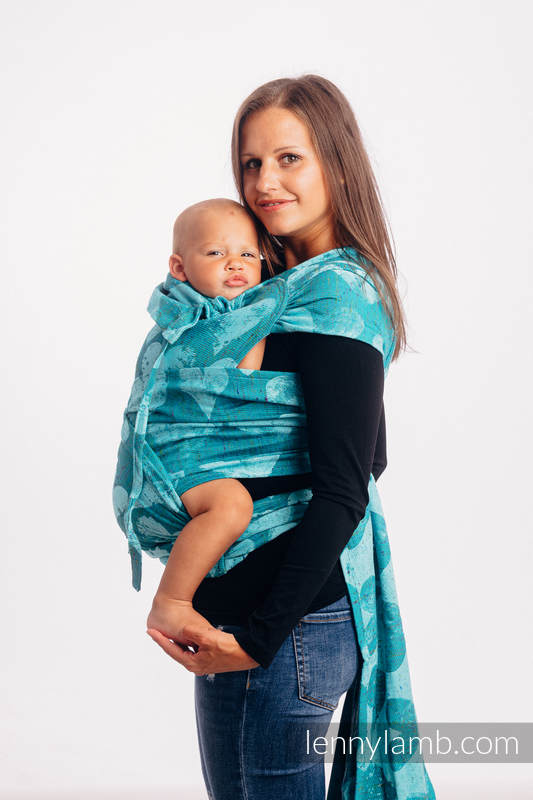 Nosidełko dla dzieci WRAP-TAI MINI, z kapturkiem - (80% bawełna, 20% jedwab) - LOVKA - FLOW #babywearing