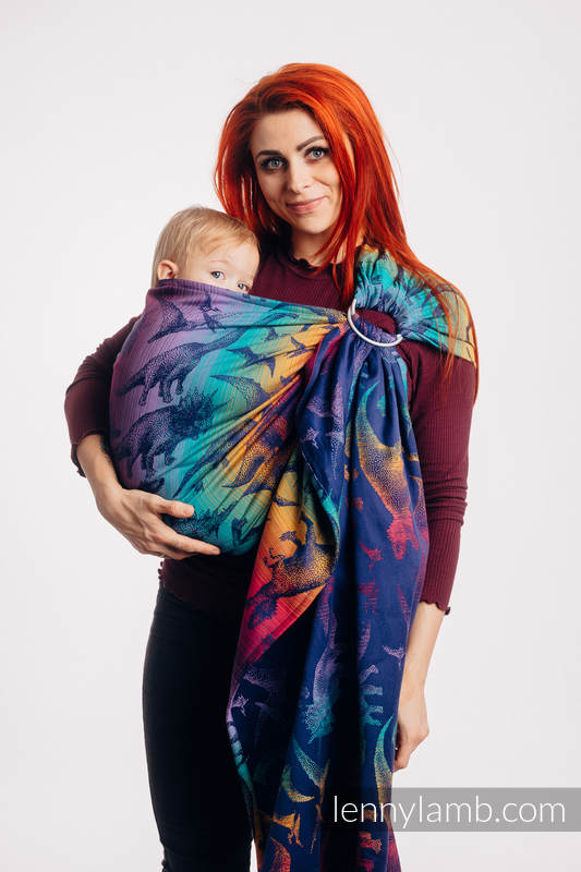 Żakardowa chusta kółkowa do noszenia dzieci, 100% bawełna, ramię bez zakładek - PARK JURAJSKI - NOWA ERA - long 2.1m #babywearing