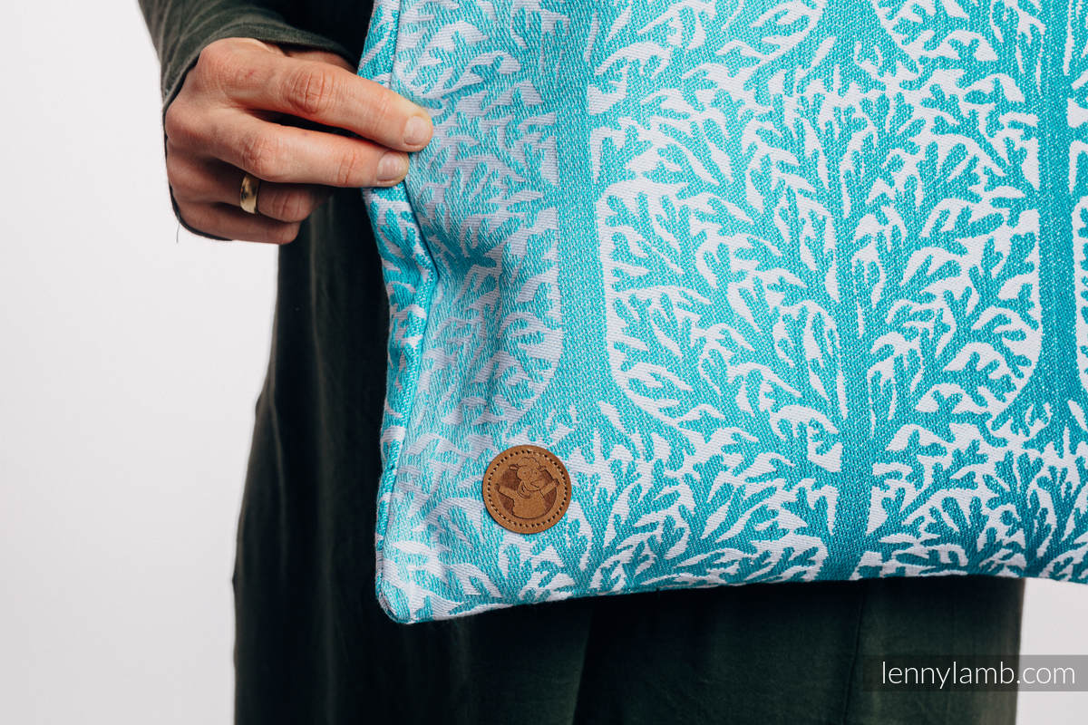 Einkaufstasche, hergestellt aus gewebtem Stoff (96 % Baumwolle, 4% metallisiertes Garn) - WOODLAND - FROST #babywearing