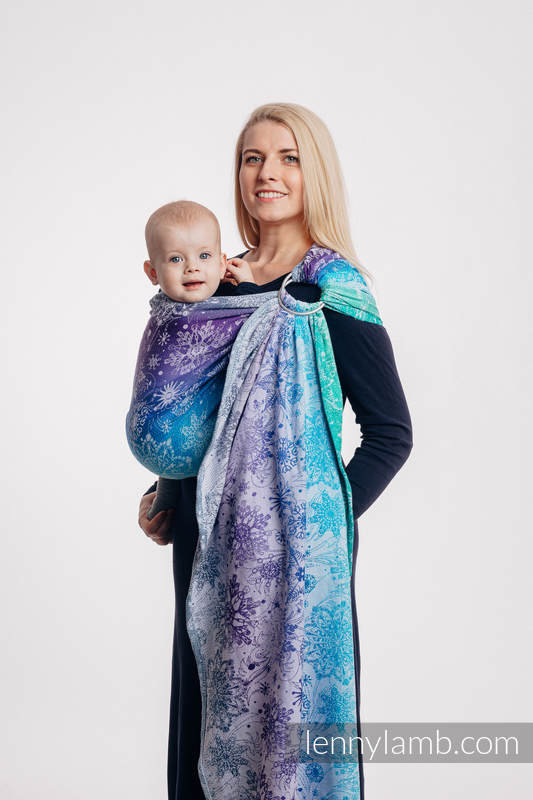 Ringsling, Jacquard Weave (100% cotton) - SNOW QUEEN - CRYSTAL - long 2.1m #babywearing