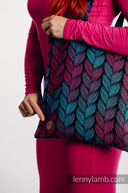 Einkaufstasche, hergestellt aus gewebtem Stoff (100% Baumwolle) - TANGLED IN LOVE #babywearing