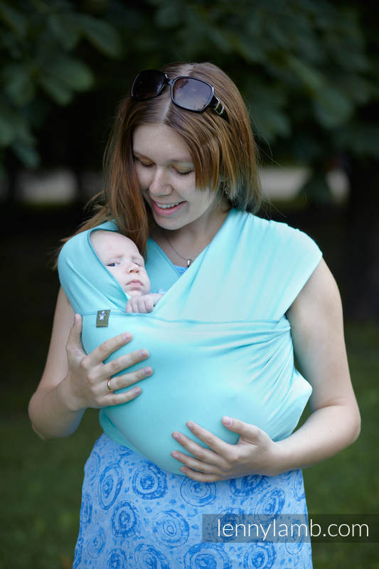 Chusta do noszenia dzieci, elastyczna - Turkus - rozmiar M #babywearing