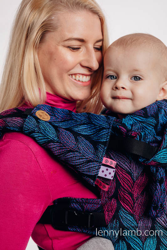 LennyGo Ergonomic Carrier, Baby Size, jacquard weave 100% cotton - TANGLED IN LOVE #babywearing