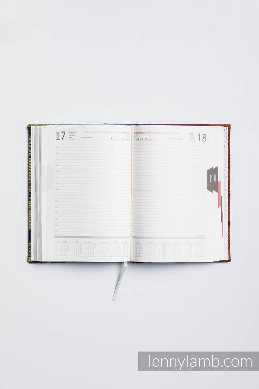 Calendar 2020 with jacquard fabric hard cover - size A5 - SYMPHONY RAINBOW DARK #babywearing