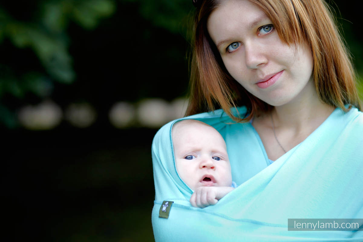 Chusta do noszenia dzieci, elastyczna - Turkus - rozmiar M #babywearing