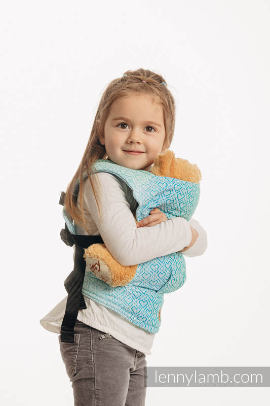 Doll Carrier made of woven fabric, 100% cotton - BIG LOVE - ICE MINT (grade B) #babywearing