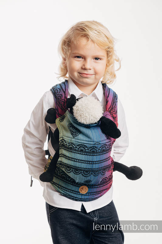 Doll Carrier made of woven fabric (100% cotton) - RAINBOW LACE DARK (grade B) #babywearing