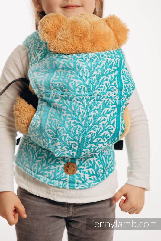 Doll Carrier made of woven fabric, 96% cotton, 4% metallised yarn - WOODLAND - FROST #babywearing