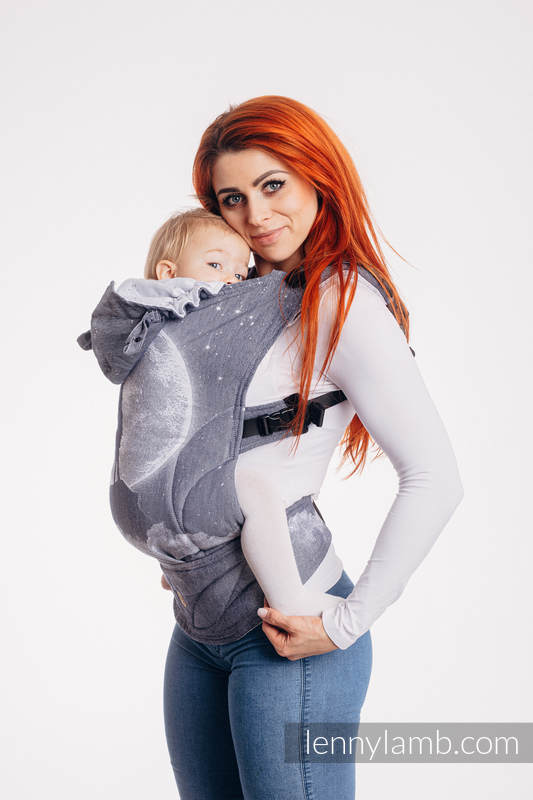 LennyGo Mochila ergonómica, talla bebé, jacquard 100% algodón - MOONLIGHT WOLF #babywearing