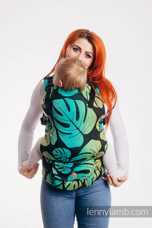 Nosidełko LennyUpGrade z tkaniny żakardowej 100% bawełna, rozmiar standard - MONSTERA #babywearing