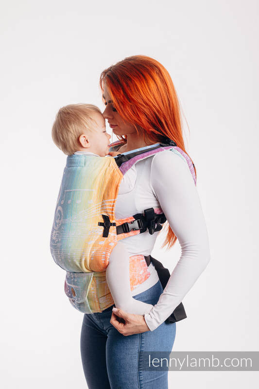 Porte-bébé LennyUpGrade, taille standard, jacquard 100% coton, SYMPHONY RAINBOW LIGHT #babywearing