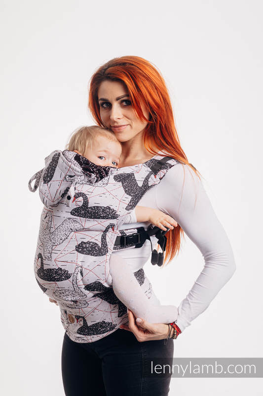LennyGo Porte-bébé ergonomique, taille toddler, jacquard 100 % coton - WILD SWANS #babywearing