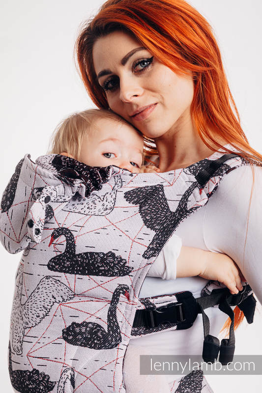 LennyGo Ergonomische Tragehilfe, Größe Toddler, Jacquardwebung, 100% Baumwolle - WILD SWANS #babywearing